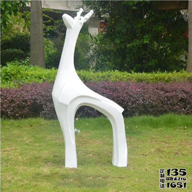 玻璃鋼抽象戶(hù)外園林梅花鹿雕塑