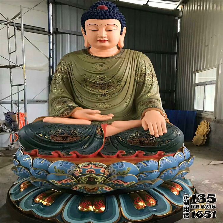 玻璃鋼彩繪大型景觀三寶佛雕塑 玻璃鋼彩繪大型景觀三寶佛雕塑